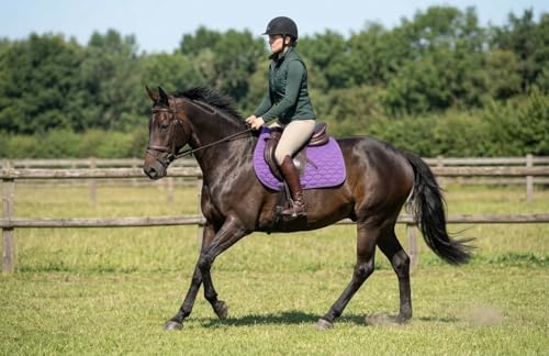 Horse English Quilted Contoured All-Purpose Trail Saddle Pad 7296 - color: Purple, size: 23" (Spine) x 20" (Drop)