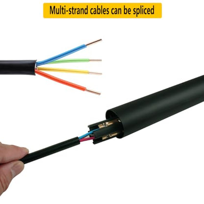 Underground Wire Splice Kit, 600V Direct Burial UF Cable Connectors with Heat Shrink Tubing, Fits 14/3 to 8/3 Wire. 2 Sets