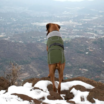 Lelepet Dog Coats for Medium Dogs Waterproof Dog Jacket with Adjustable Fit - color: Army Green, size: M