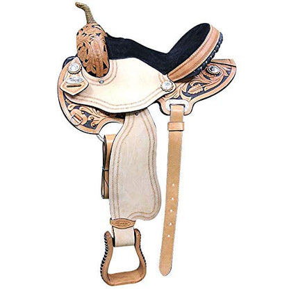 HILASON Western Horse Saddle American Leather Flex Trail Barrel Black | for Horses - size: 17 In