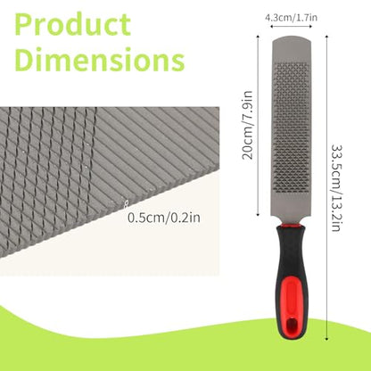 Hoof Rasp for Horse, 14in/33.5cm Steel Goats Sheep Hoof Rasp Double-Sided Rough or Fine Teeth Design Trimmers Farrier Tool Supplies for Horse Donkey Cow Goat Hooves Trimming Smoothing and Grooming