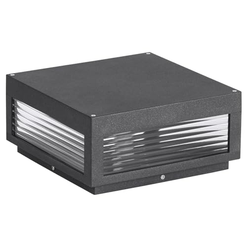 Glass Post Lights Hard Wired, IP54 Waterproof Pillar Lights - size: 11.8"L×11.8"W×5.5"H