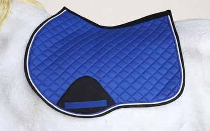 Horse Equine Contoured English Quilted Cotton All Purpose Saddle Pad 72TS37 - color: Royal Blue