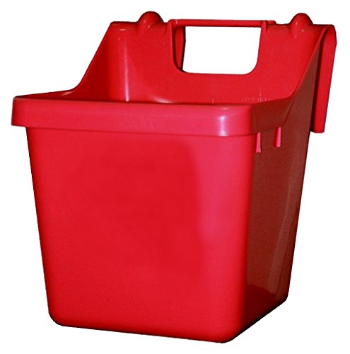 Fortiflex Hook Over Fence Feeder for Dogs/Cats and Horses, 16-Quart, Red