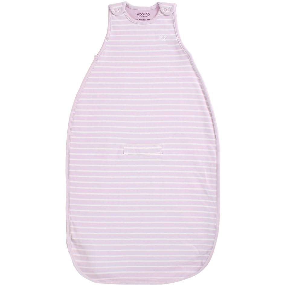 Woolino 4 Season Ultimate Baby Sleep Sack – Merino Wool Baby Sleep Bag, Organic Cotton, Temperature Regulating Wearable Blanket, Adjustable Sleep Sack 2–24 Months, All Season - Lilac - color: Lilac