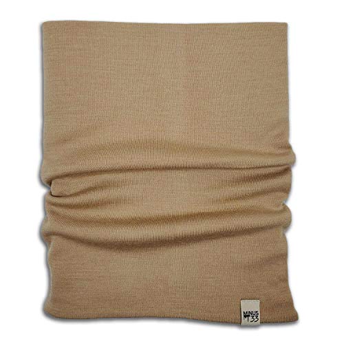 100% Merino Wool - Midweight Neck Gaiter - Skiing Neck Warmer - Winter Face Mask - Multipurpose Headwear - color: Desert Sand