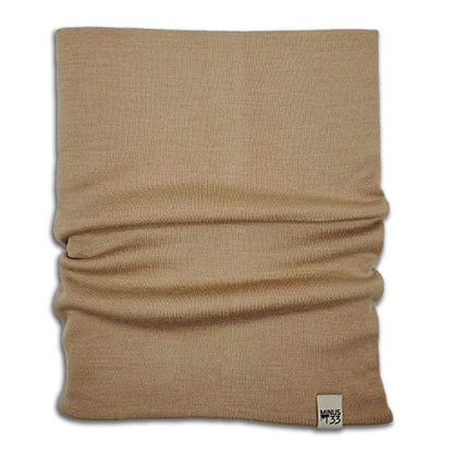 100% Merino Wool - Midweight Neck Gaiter - Skiing Neck Warmer - Winter Face Mask - Multipurpose Headwear - color: Desert Sand