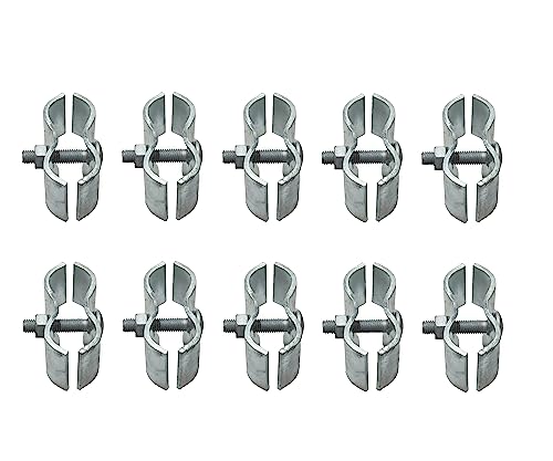 10 Set Chain Link Fence Panel Clamps 1-3/8" Dog Kennel Panel Clamp for Round Pipe Panel Frame