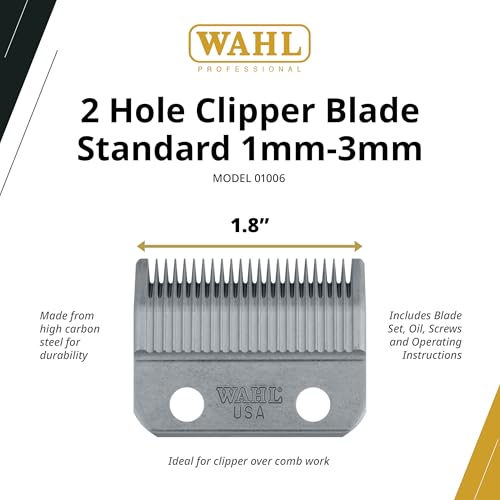 Wahl Professional 2-Hole Standard Clipper Blade, 1mm-3mm, Model 1006