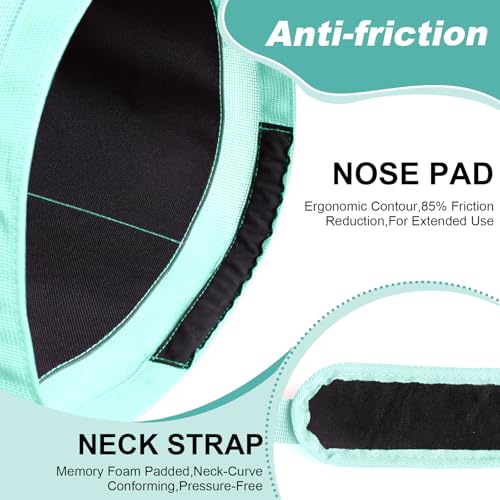 Heavy Duty Durable Waterproof Horse Feed Bag with Adjustable Strap - color: Mint Green