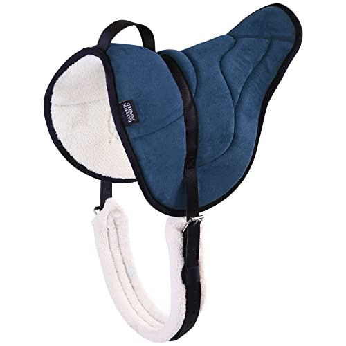 Harrison Howard Equestrian Saddle Pad Horse Riding Pad Bareback Pad with Girth - color: Midnight Blue