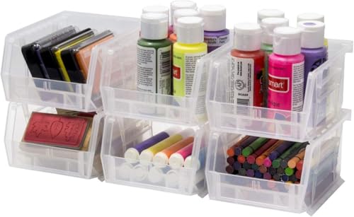 Akro-Mils 30210 AkroBins Plastic Storage Bins, 5"x4"x3", Clear, 24-Pack - color: Clear