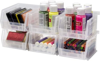 Akro-Mils 30210 AkroBins Plastic Storage Bins, 5"x4"x3", Clear, 24-Pack - color: Clear