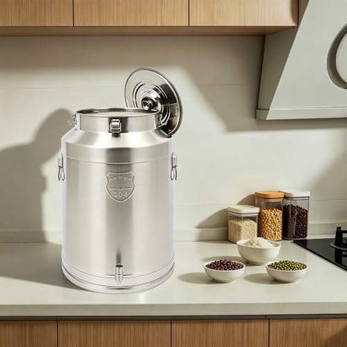 76L/20Gal 304 Stainless Steel Milk Can with Spigot - size: 76L/20Gal,w/Faucet