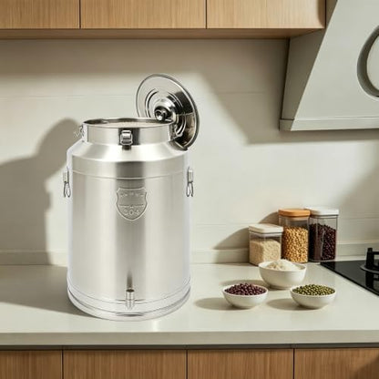 76L/20Gal 304 Stainless Steel Milk Can with Spigot - size: 76L/20Gal,w/Faucet