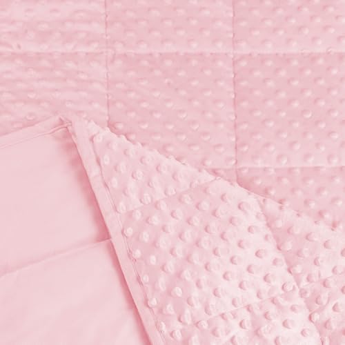 ALANSMA Reversible Weighted Blanket for All Season, Luxury Velvet, Warm and Cool, Adult Kids 5Lb Weighted Blanket, Enjoy Sleeping Anywhere(Pink,36"x48" 5lbs) - color: Pink, size: 36''x48'' 5lbs