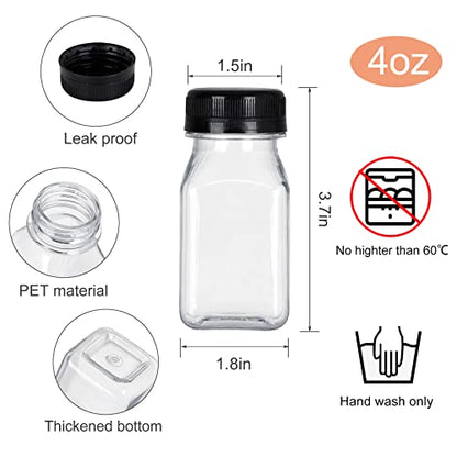 Fhxtcygj 24 Pack 4oz Empty Plastic Juice Bottles with Leak-Proof Caps Lids - color: 24pcs 4oz