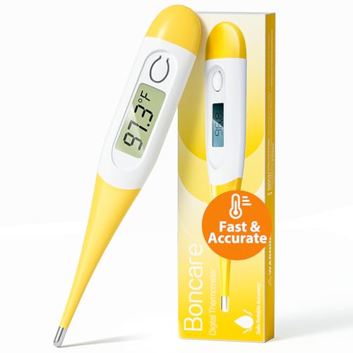 Boncare Digital Thermometer for Adults, Kids & Babies, Yellow - color: Yellow