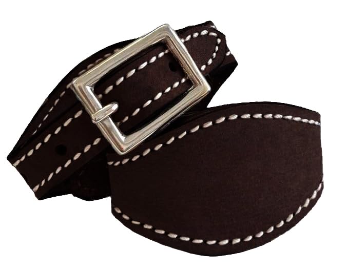 Stitched Leather Western Saddle Stirrup Replacement Hobbles for Youth Saddle - color: Dark Brown