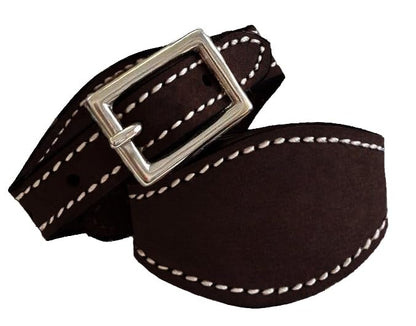 Stitched Leather Western Saddle Stirrup Replacement Hobbles for Youth Saddle - color: Dark Brown