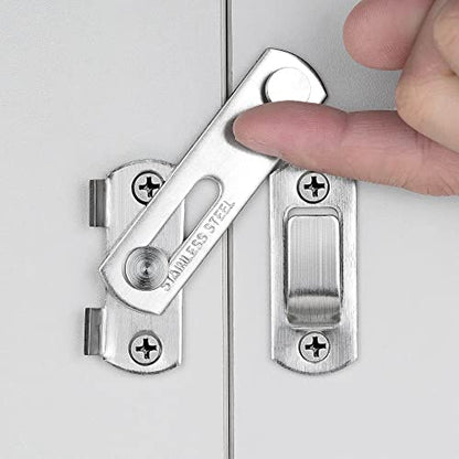 2 Packs Brushed Nickel Stainless Steel Barn Door Latch flip Door Latch_S | Suitable for Sliding Door,Garden Gates,French Door,Fence Gates,Closet,Drawer,Wine Cabinet,Pet Cage