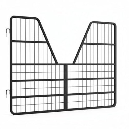 Thick Steel Livestock Gate, Stall Guards for Horses with Ventilated Double Grid and Secure Quick Release Latch, Horse Stall Gate for Horse Farm, Ranch and Pen - size: Three-layer Floor 52 x 42 inch