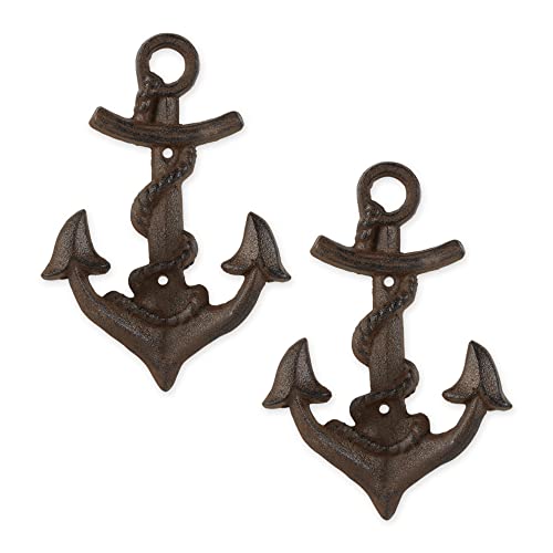 DII Cast Iron Decorative Wall Hook Set, Anchor/Rope, 2 Count - size: Anchor/Rope