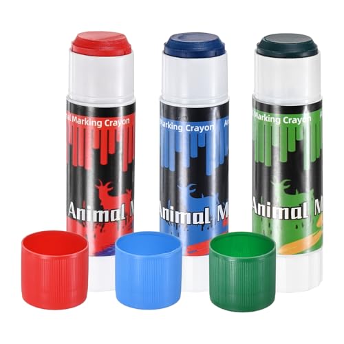 M METERXITY 3-Pack Livestock Marker, 11.6 Cm/4.6 Inches Large Animal Crayons for Pig/Cattle/Cow/Sheep Supplies, Farming Livestock Marking Crayons [Green/Red/Blue]
