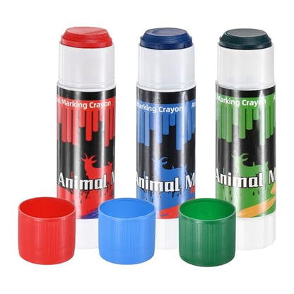 M METERXITY 3-Pack Livestock Marker, 11.6 Cm/4.6 Inches Large Animal Crayons for Pig/Cattle/Cow/Sheep Supplies, Farming Livestock Marking Crayons [Green/Red/Blue]