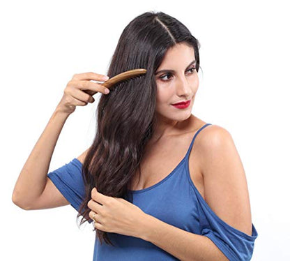 Louise Maelys Wooden Wide Tooth Hair Comb for Curly Detangling Sandalwood - color: Wooden