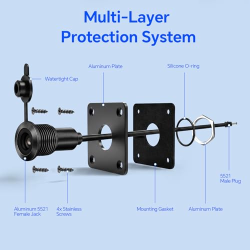 RV Cable Wall Pass Through Kit for Starlink Mini, Waterproof Design - color: for Starlink Mini ( Black )