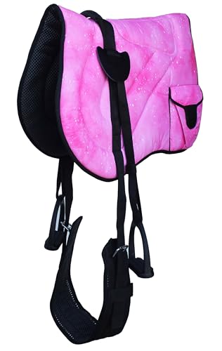 Horse Neoprene Padded Anti-Slip Bareback Saddle Pad Blue Plaid 39TS04 - color: Pink Sparkle, size: 24" L x 35" W