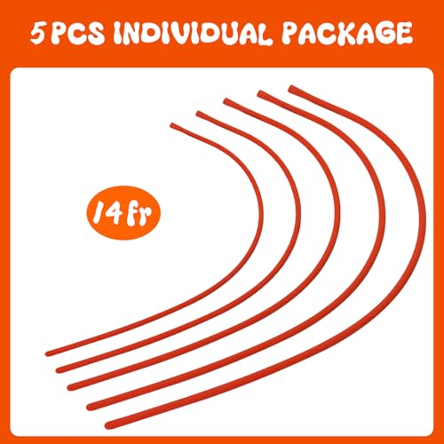 Rubber Lamb Feeding Tubes 16" x 14FR, for Goat Piglet Puppy,Red 5 Pack - color: 5 Pack, size: 14 FR