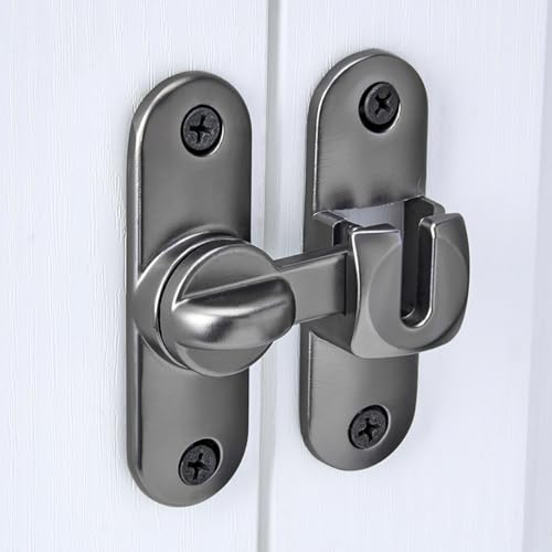 Grey 90/180 Degree Barn Door Latches,Flip Gate Lock - color: Gray
