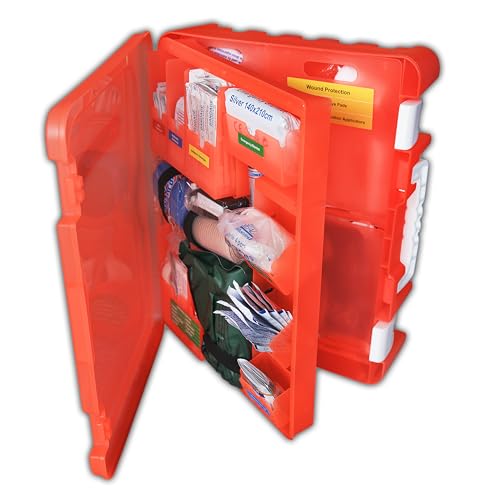 Rapid Care First Aid Kit, 100 Person Trauma Kit, 217 Pieces, ANSI 2021 Compliant, Exceeds OSHA Standards, AB2660 Trauma Ready, for Workplace, Home, Jobsite, Outdoor Emergency Use