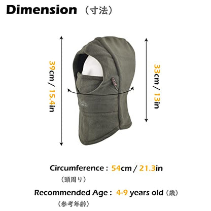 TRIWONDER Kids Winter Hats Balaclava Ski Mask for Boys Girls Toddlers Windproof Adjustable Cold Weather Face Mask Neck Warmer - color: Dark Green