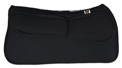 ECP Equine Comfort Products Non-Slip Breathable 3D Mesh Western Saddle Pad with Adjustable Memory Foam for Impact Protection & Saddle Fit, Lightweight & Ventilated for Horse Comfort, Black