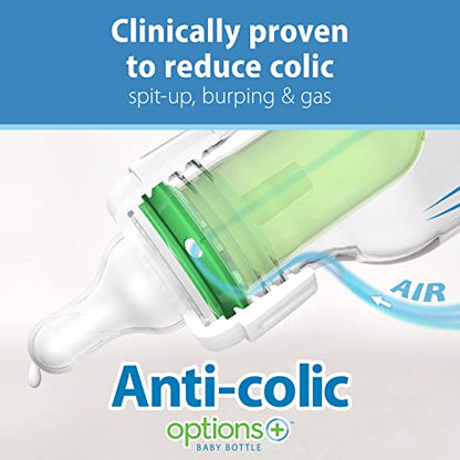 Dr. Brown's Anti-Colic Options+ Narrow Breast to Bottle Pump and Store Feeding Set with Slow Flow Nipples, Baby Bottle Travel Caps and 100% Silicone HappyPaci One-Piece Pacifier - color: Clear, size: 13 Piece Set