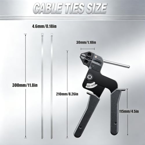 300PCS Cable Ties Kit, 11.8 Inch Heavy Duty Silver Metal Zip Ties - color: Silver, size: 300PCS 1.81x11.8 Inch
