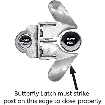 Jake Sales -Chain Link Fence Butterfly Gate Latch - Fence Automatic Gate Latch - 1-5/8" Gate Frame and 2-3/8" Gate Post - Galvanized Fence Gate Latch with Hole for Padlock - color: GALVANIZED, size: 1-5/8" x 2-3/8"