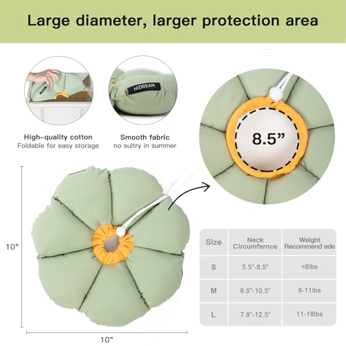 Cat Cone Collar,Cute Waterproof Cat Recovery Collar,Anti-Bite Lick Wound Healing Safety Elizabethan e Collar for Cats,Green Flower All-Season Style - color: Green Flower, size: Small