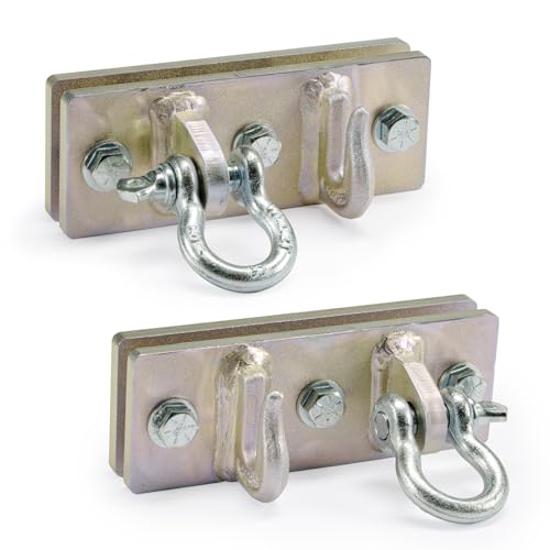 Tractor Bucket Hooks, Bolt On Clevis Mount with 1/2” Shackle, 5/16”Grab Hooks G70 Steel, Shackles Mount with Backer Plate, Heavy Duty Tow Hook for Car Truck SUV RV UTV Tractors Bucket (Gold) - color: Gold