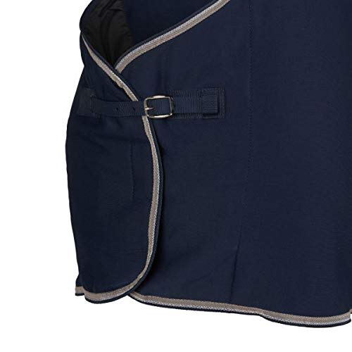 HORZE Moisture-Wicking Secure-Fit Soft Fleece Cooler Horse Blanket or Liner - Black/Beige - 81"