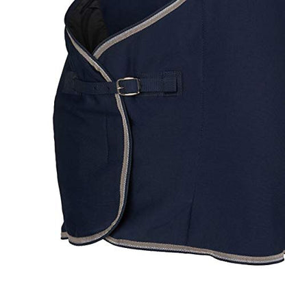 HORZE Moisture-Wicking Secure-Fit Soft Fleece Cooler Horse Blanket or Liner - Black/Beige - 81"