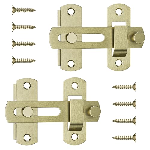 4 Inch Flip Latch Gate Latches, 180 Degree Flip Barn Door Lock Latch, Heavy Duty SUS304 Stainless Steel Flip Sliding Latch, Bolt Buckle Lock for Barn Wood Fence Sliding Doors, Bronze,2 Pack - color: Bronze