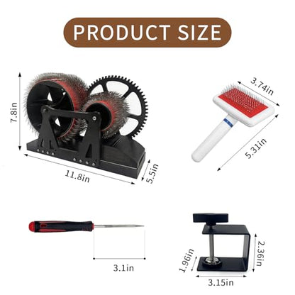 Wool Combing Machine, Wool Drum Carder Fiber Carding Machine with Hand Crank Remove Fiber Impurities Fast Color Mixing, Wool Blending Wheel for DIY Craft Make Felt Animals, Handmade