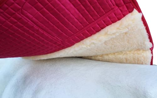 CHALLENGER Horse English Quilted Fleece Padded Dressage Saddle Pad with Pockets 72121-124 - color: Hot Pink, size: Spine 24" Center drop 24"