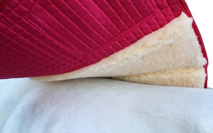 CHALLENGER Horse English Quilted Fleece Padded Dressage Saddle Pad with Pockets 72121-124 - color: Hot Pink, size: Spine 24" Center drop 24"