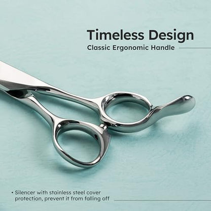 7” Dog Grooming Scissors – 42 Teeth, VG10 Japanese Steel User-Friendly Pet Thinning Shears | Matte Anti-Glare Finish | Lightweight, Ergonomic, Handcrafted | Thinning Rate 50% | K9 Shears - size: 7" - 50%