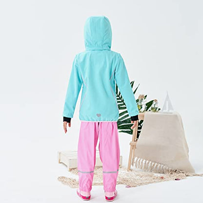 M2C Girls Hooded Fleece Lined Waterproof Windproof Jacket - color: Mint Green, size: 5T